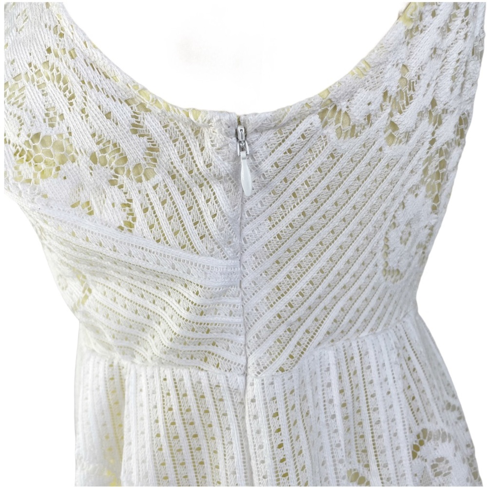 Free People White Lace Fit-and-Flare Mini Dress - Picture 9 of 10